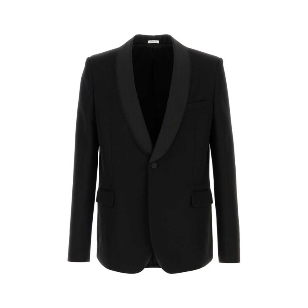 Alexander Mcqueen Men Black Wool Blazer